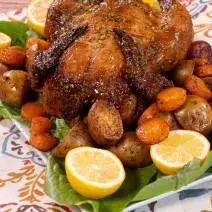 Pollo al horno con verduras