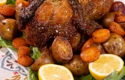 Pollo al horno con verduras